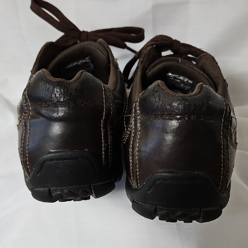 Skechers Men's Size 12 Blake Relaxed Step Brown Leather Casual Work Shoes 63385 - Picture 7 of 16